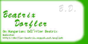 beatrix dorfler business card